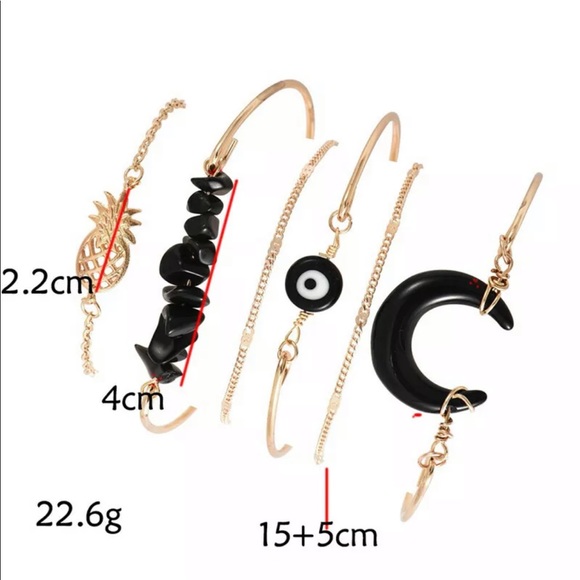 New Style✨ Black & Gold Evil Eye Bracelet Set 🧿 - Picture 7 of 7